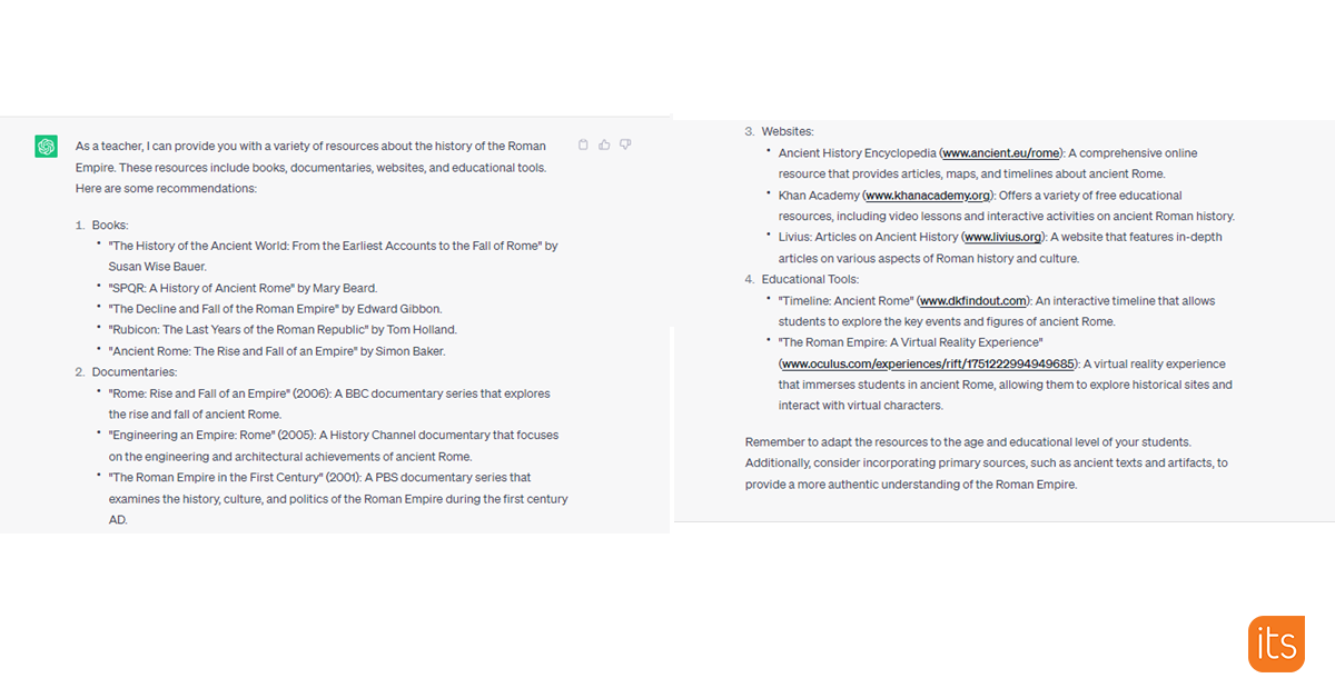 ChatGPT example